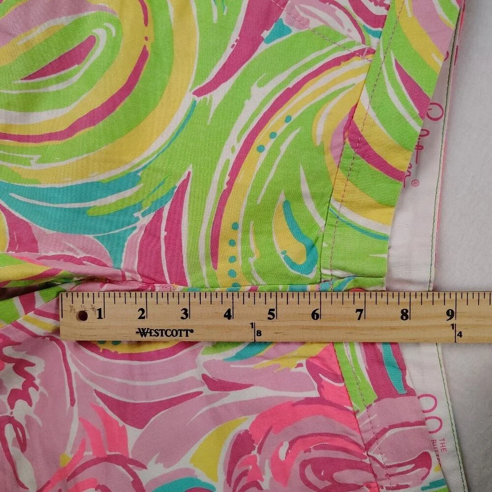 Lilly Pulitzer Buttercup Shorts Sz 00 All Nighter Flamingo Scalloped Hem - Picture 7 of 8